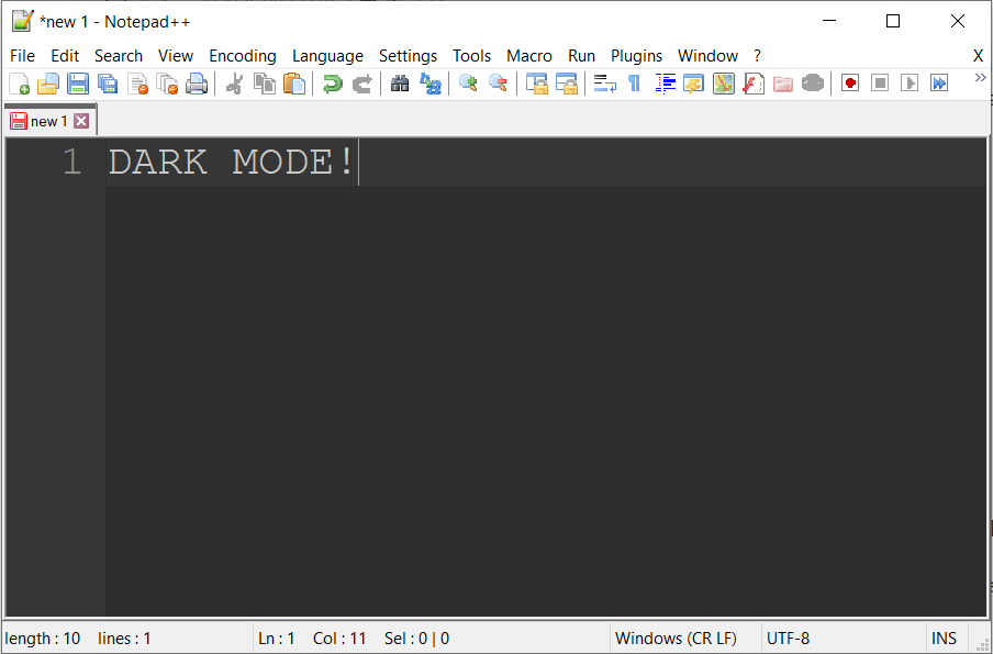 Notepad++ Dark Mode Theme